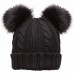 Winter Warm Knitted Soft Faux Fur Double Pom Pom Beanie Hat with Plush Lining.  eb-12397040